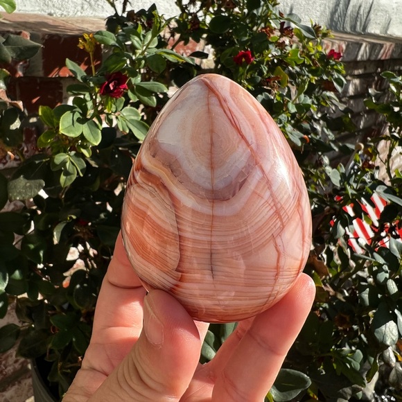 Pink Carnelian Egg Carving - Picture 3 of 8